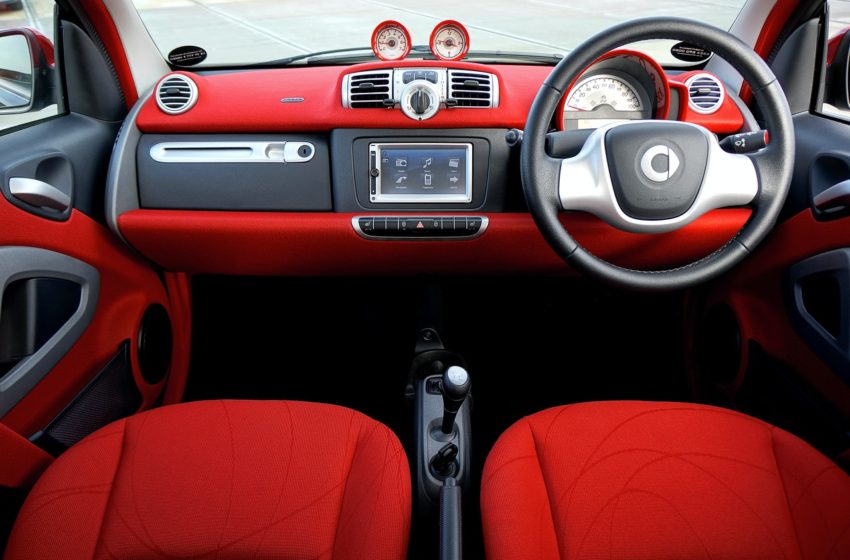 red car interior