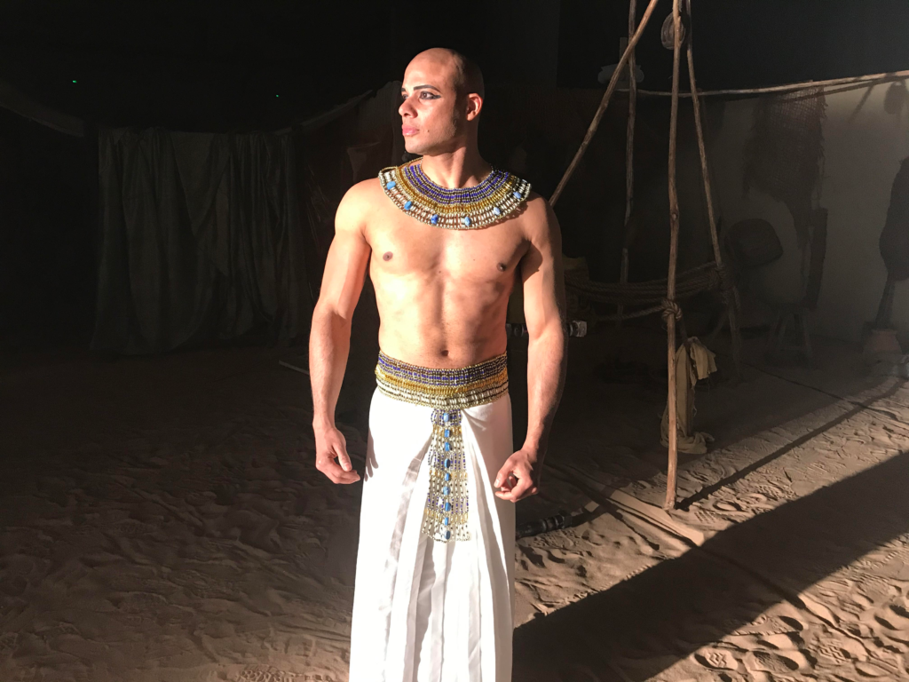 Marcos James on the set of "Mummy Mysteries"